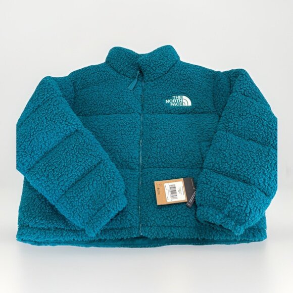 The North Face Nuptse Sherpa High Pile Down Jacket Harbor Blue Womens XXL - Picture 5 of 15